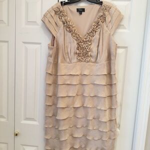 Dressbarn gold ruffle dress